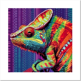 Reptile Lover and Lizard Lover Op Art Chameleon Posters and Art